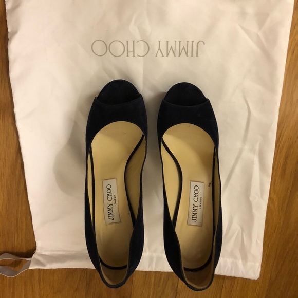 AUTHENTIC Jimmy Choo Suede Platform Heels - Picture 6 of 7